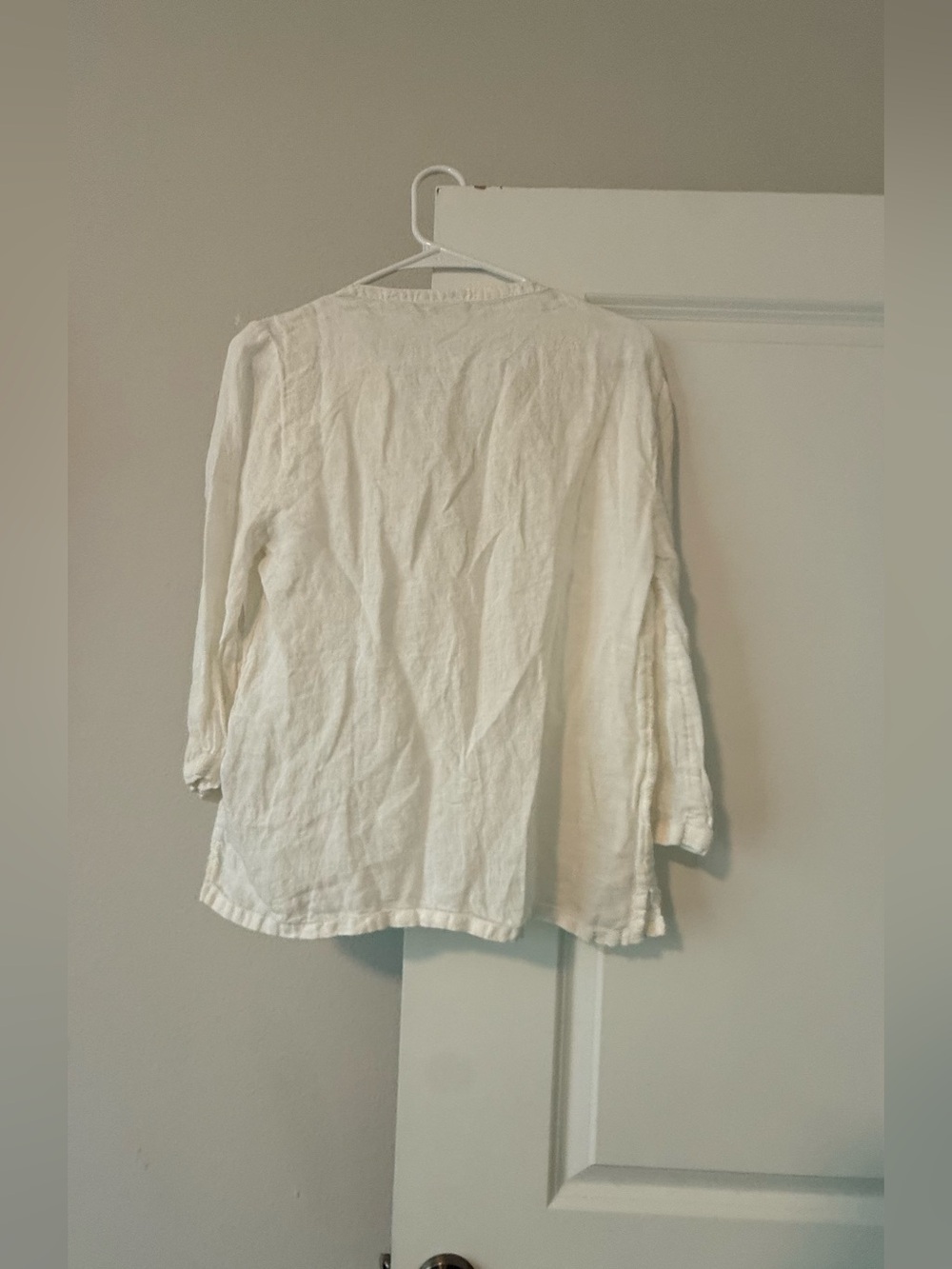 JOIE 100% Linen White Smocked Boho Peasant Blouse Top (3/4 Sleeve😍 - Picture 10 of 10